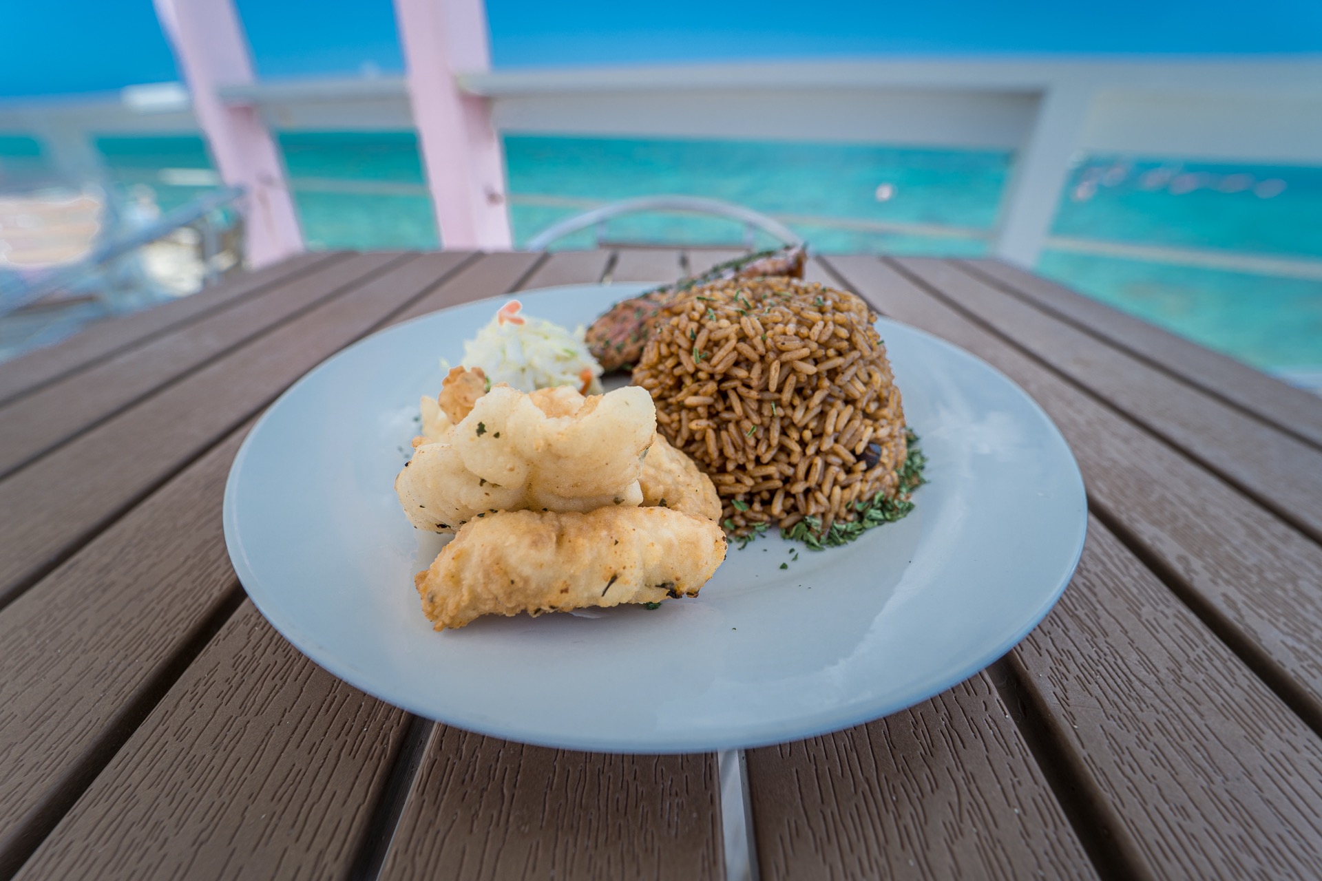 Bahamian lunch spread